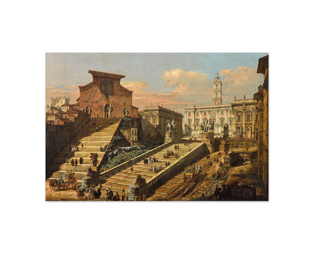 Bernardo Bellotto - View of the Capitol with the Church of Santa Maria in Aracoeli - Compact / Full Bleed / No Frame