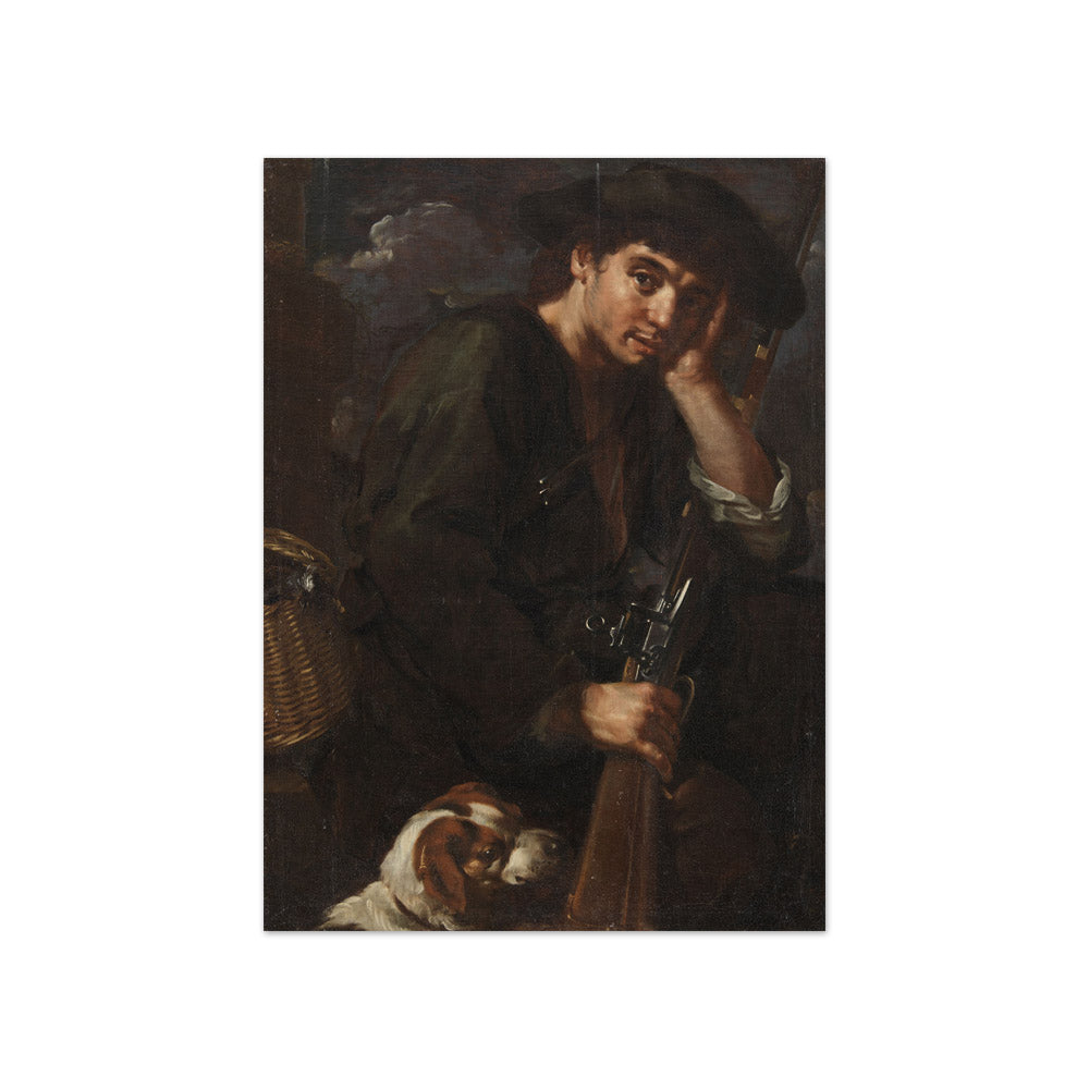 Bernardo Eberhart Keilhau - Hunter with his Gun and Dog - Compact / Full Bleed / No Frame