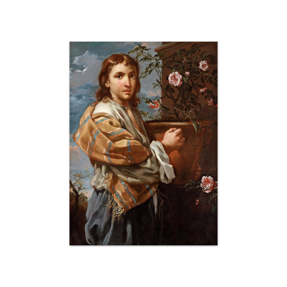 Bernhard Keil - A Boy with a Bowl of Roses - Compact / Full Bleed / No Frame