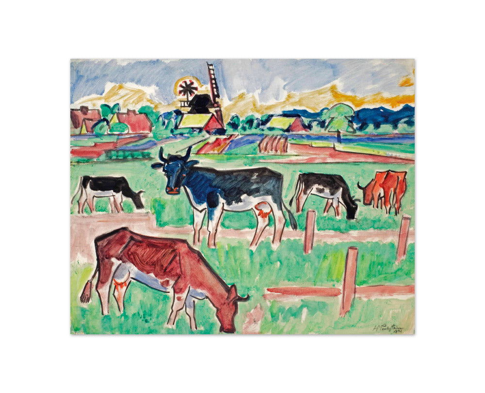 Max Pechstein - Cows in a Meadow - Compact / Full Bleed / No Frame