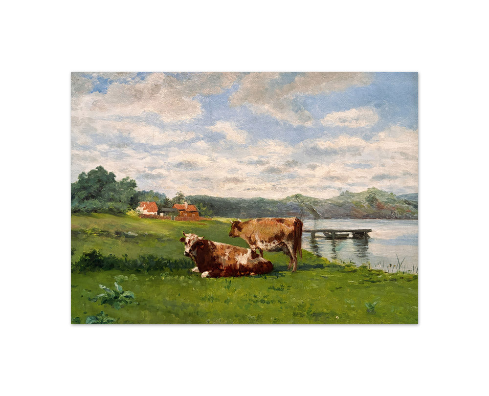 Sophie Södergren - Landscape with Cows in a Meadow - Compact / Full Bleed / No Frame