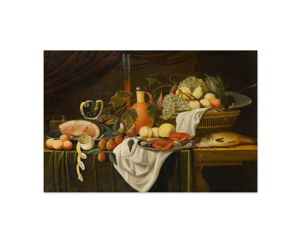 Gilliam Dandoy - Still Life on a Draped Table - Compact / Full Bleed / No Frame