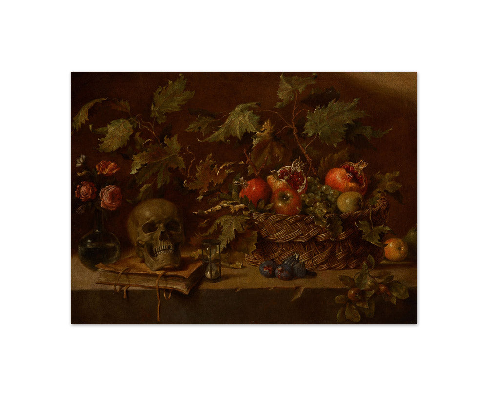Master of the Aquavella - Still Life with a Fruit Bowl and Vanitas - Compact / Full Bleed / No Frame