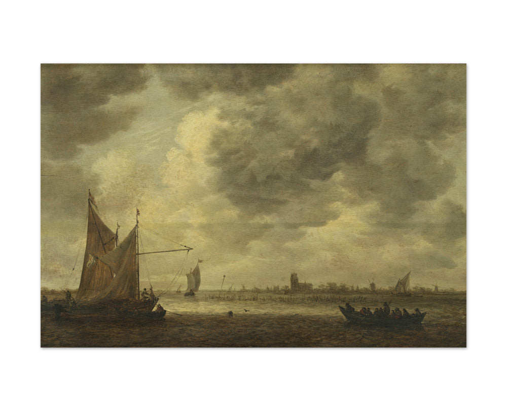 The River Oude Maas near Dordrecht by Jan van Goyen - Extra Large / Full Bleed / No Frame