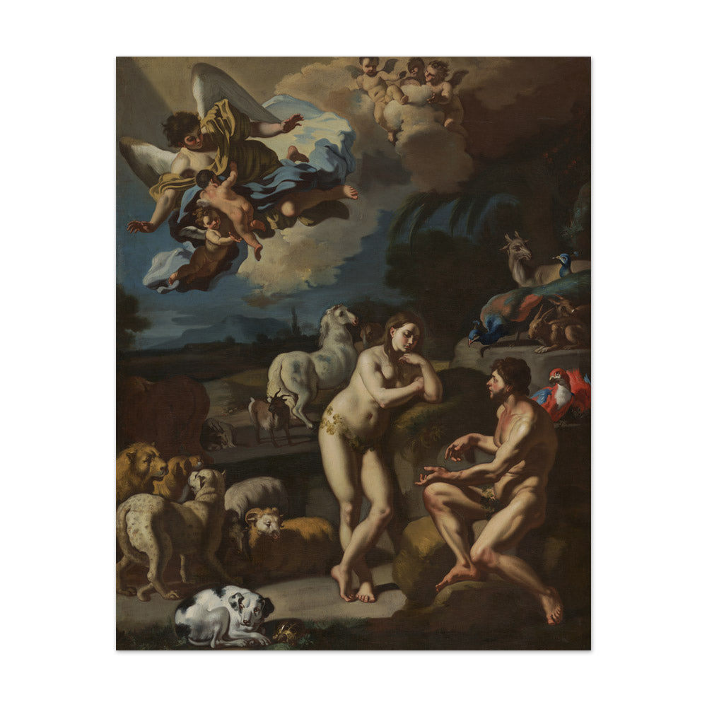 Adam and Eve in Paradise by Francesco Solimena - Extra Large / Full Bleed / No Frame