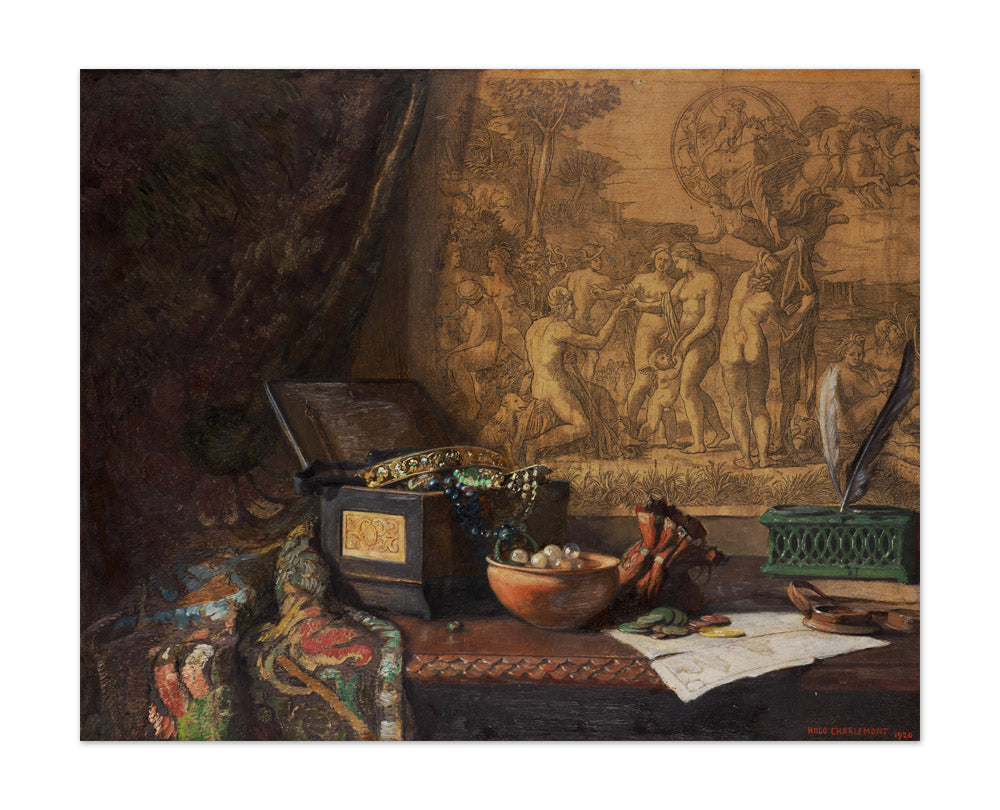 Still life with Judgment of Paris by Hugo Charlemont - Extra Large / Full Bleed / No Frame