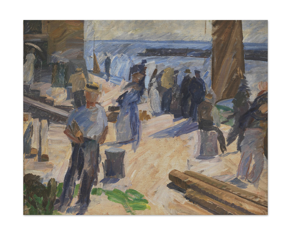 The Mail Boat Arriving, Christiansø by Edvard Weie - Extra Large / Full Bleed / No Frame