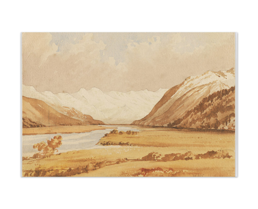 View up Waimakariri from Bealey township, Mt Davie in distance by William Marshall Cooper - Extra Large / Full Bleed / No Frame