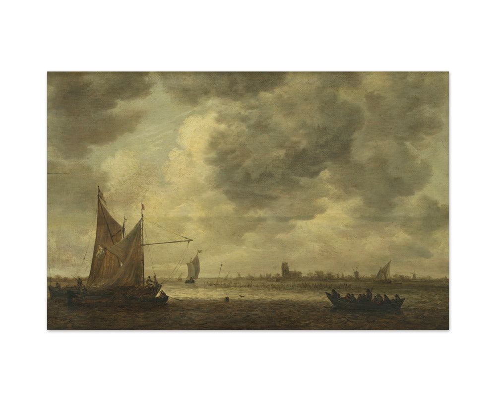 The River Oude Maas near Dordrecht by Jan van Goyen - Large / Full Bleed / No Frame
