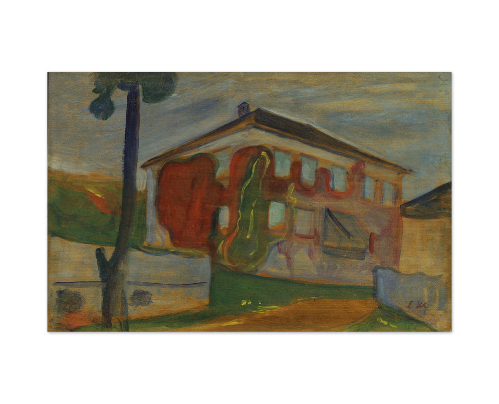 House with Red Virginia Creeper by Edvard Munch - Large / Full Bleed / No Frame