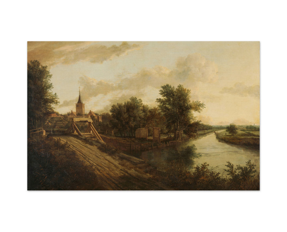Landscape with rolling bridge by Unknown - Large / Full Bleed / No Frame