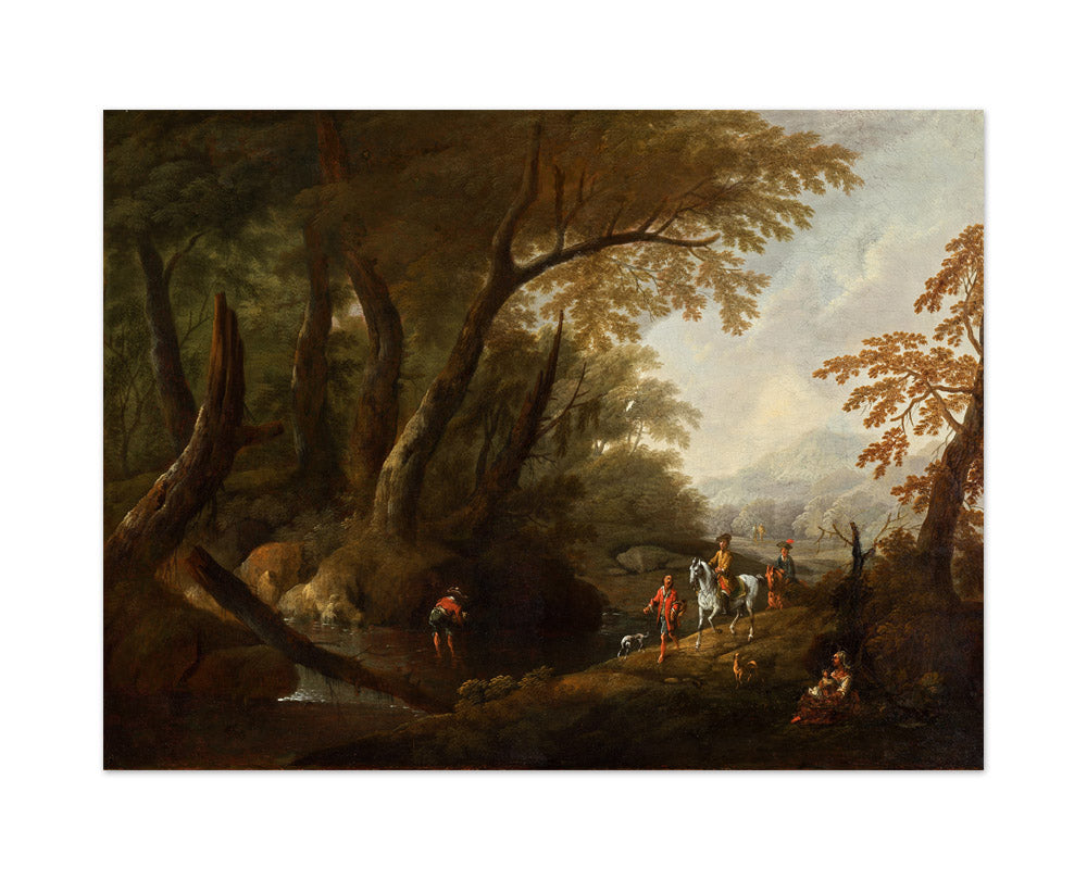 Forest landscape with water on the left by Maximilian Joseph Schinnagl - Large / Full Bleed / No Frame