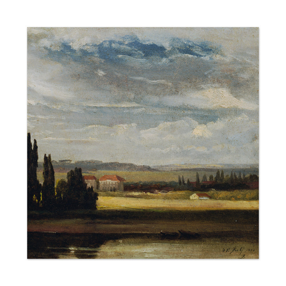 Landscape view with high cloud sky by Johan Christian Claussen Dahl - Large / Full Bleed / No Frame