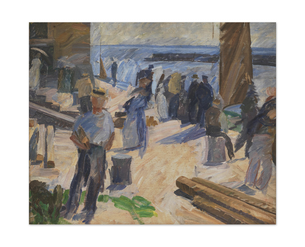 The Mail Boat Arriving, Christiansø by Edvard Weie - Large / Full Bleed / No Frame