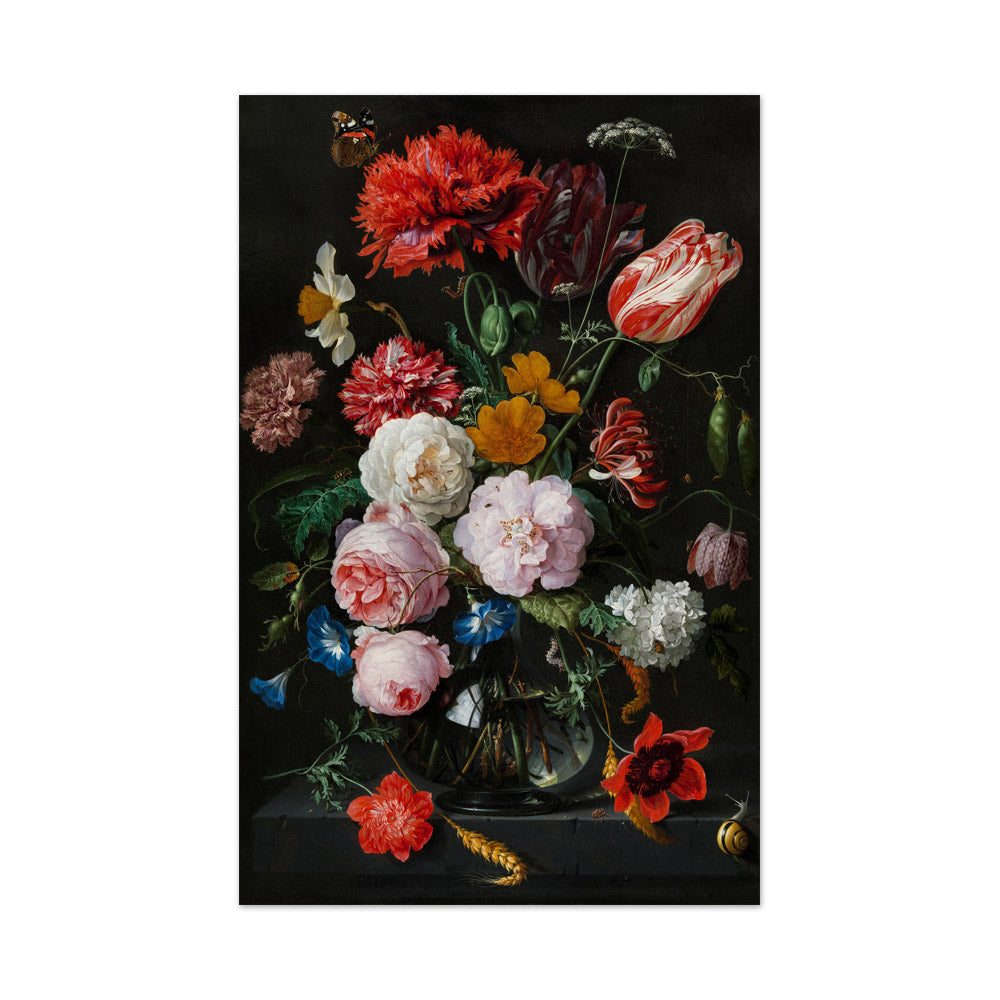 Jan Davidsz de Heem - Still Life with Flowers in a Glass Vase - Large / Full Bleed / No Frame