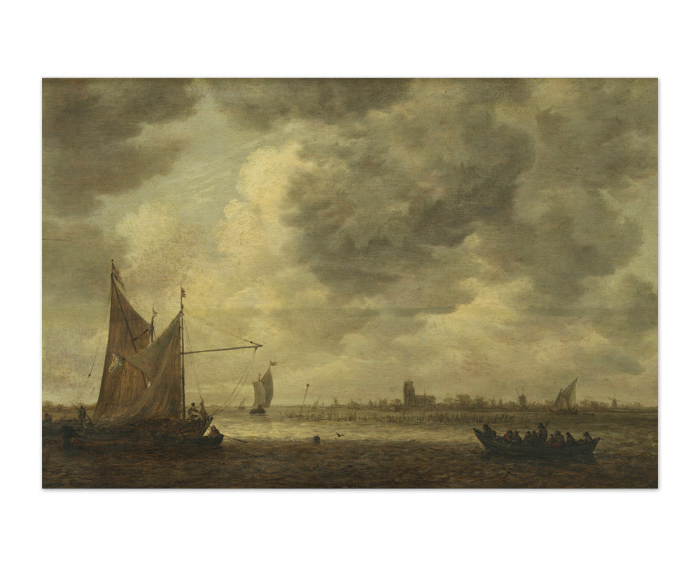 The River Oude Maas near Dordrecht by Jan van Goyen - Majestic / Full Bleed / No Frame