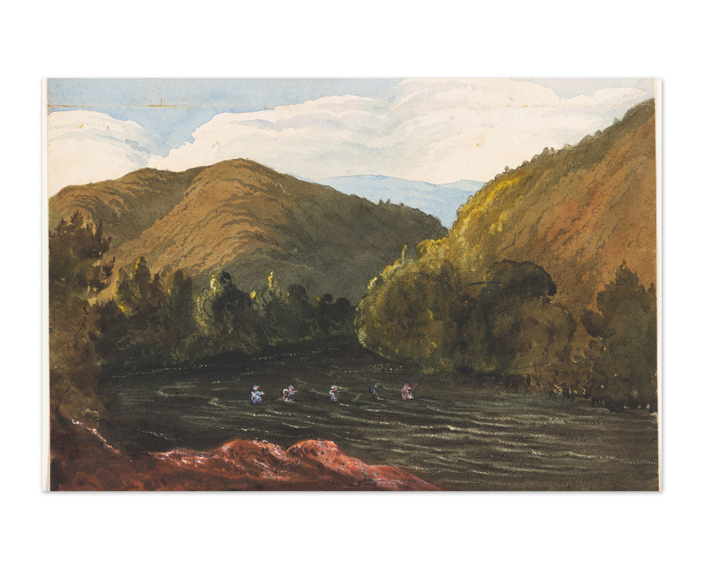On the Buller River, Near Lake Arthur, Rotoiti by Sir William Fox KCMG - Majestic / Full Bleed / No Frame