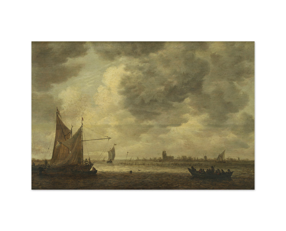 The River Oude Maas near Dordrecht by Jan van Goyen - Medium / Full Bleed / No Frame