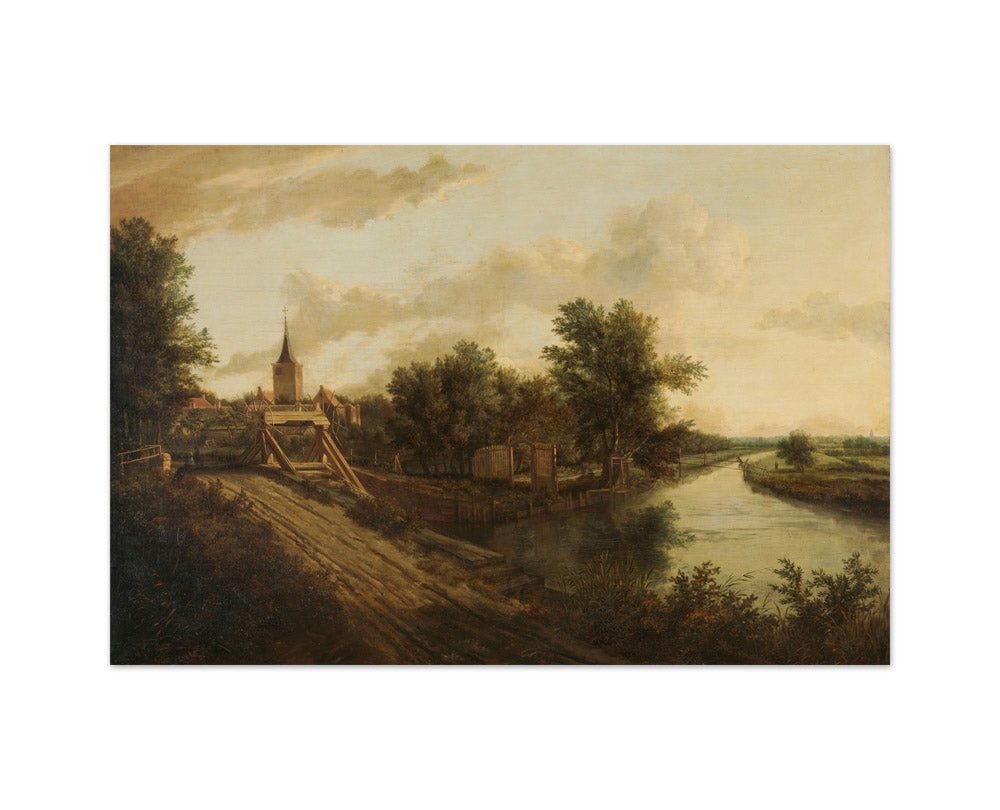 Landscape with rolling bridge by Unknown - Medium / Full Bleed / No Frame