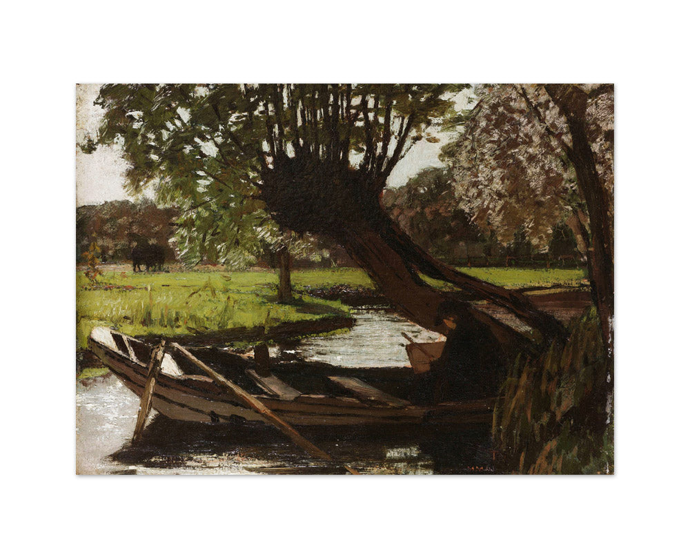 Boat with a Pollard Willow by Matthijs Maris - Medium / Full Bleed / No Frame