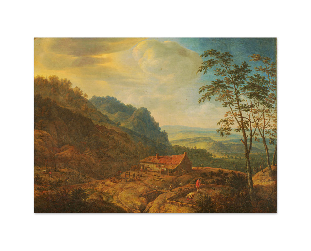 Mountainous Landscape with Farm by Herman Saftleven - Medium / Full Bleed / No Frame