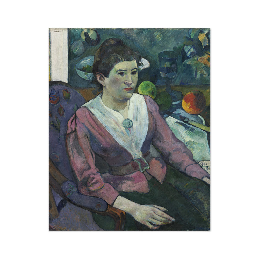 Woman in Front of a Still Life by Cezanne by Paul Gauguin - Medium / Full Bleed / No Frame