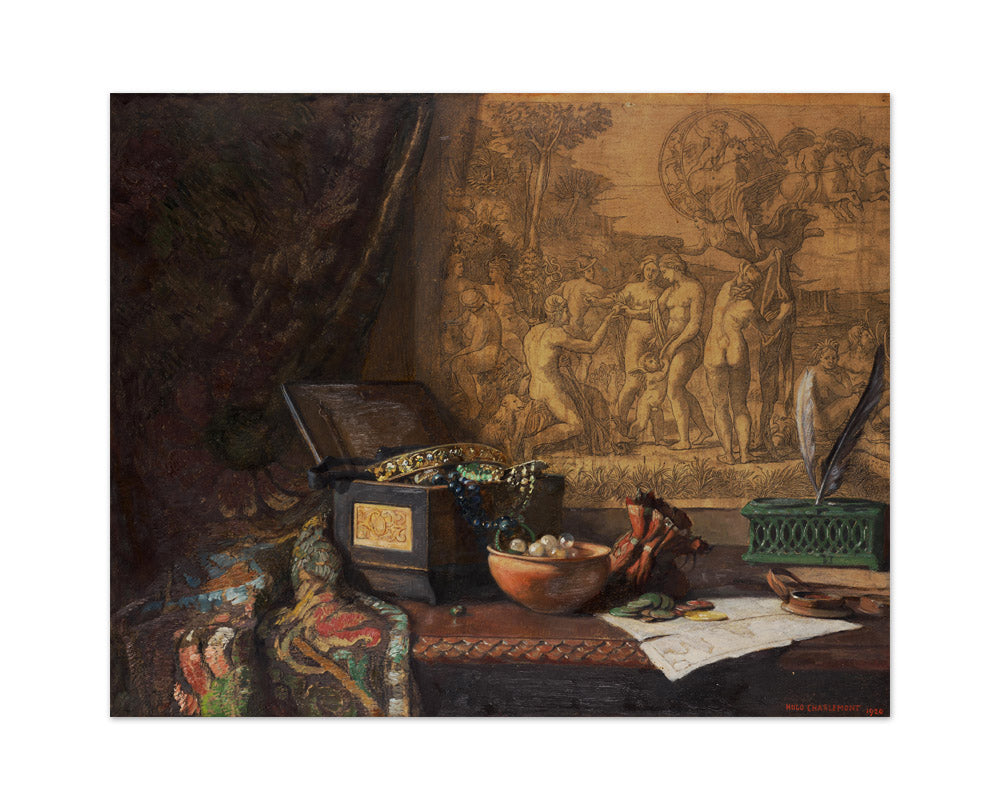 Still life with Judgment of Paris by Hugo Charlemont - Medium / Full Bleed / No Frame