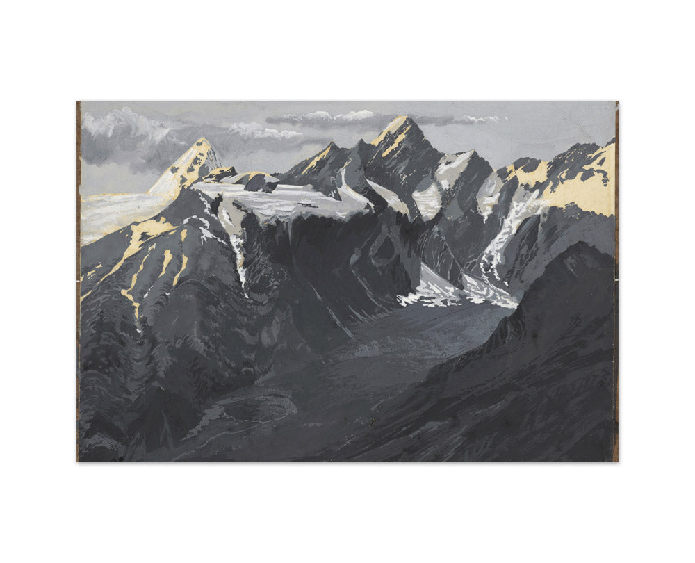 Mounts Sefton and Thompson with Fitzgerald Glacier from Douglas Pass. by George Sturtevant - Medium / Full Bleed / No Frame