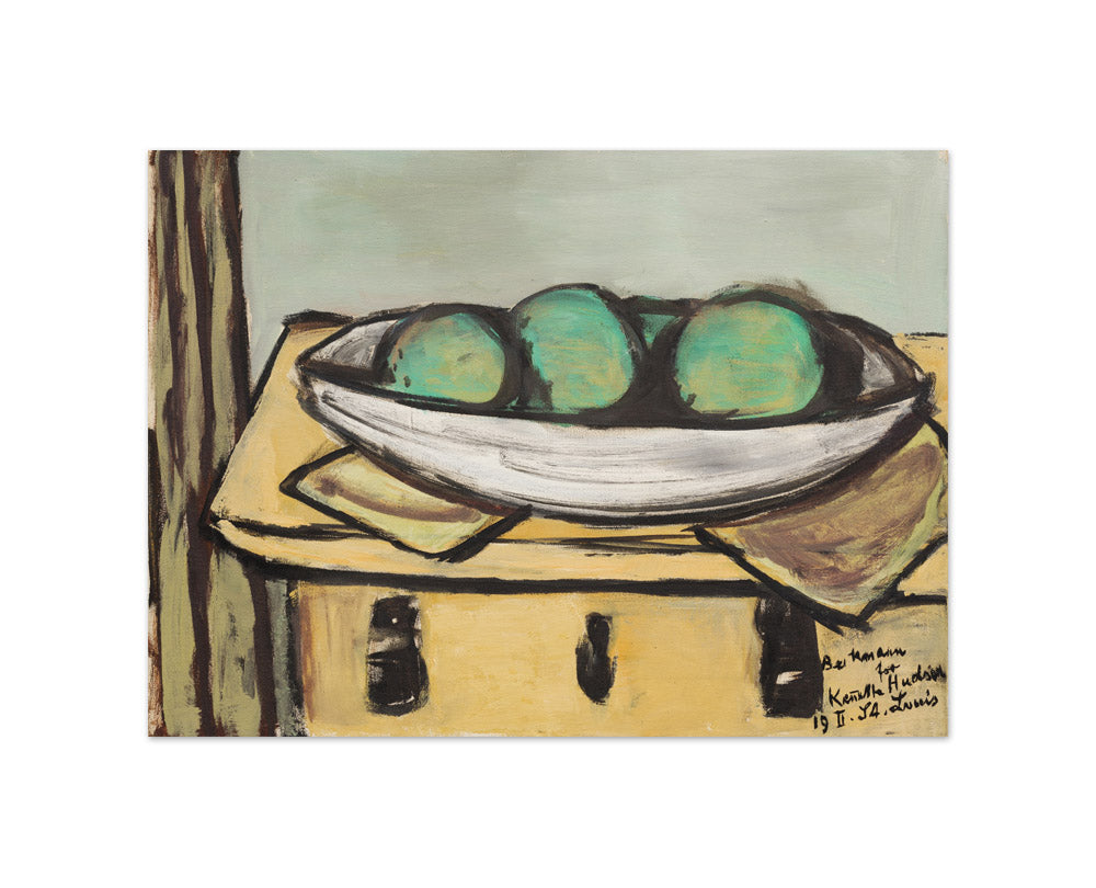 Still Life with Large Green Fruit by Max Beckmann - Small / Full Bleed / No Frame