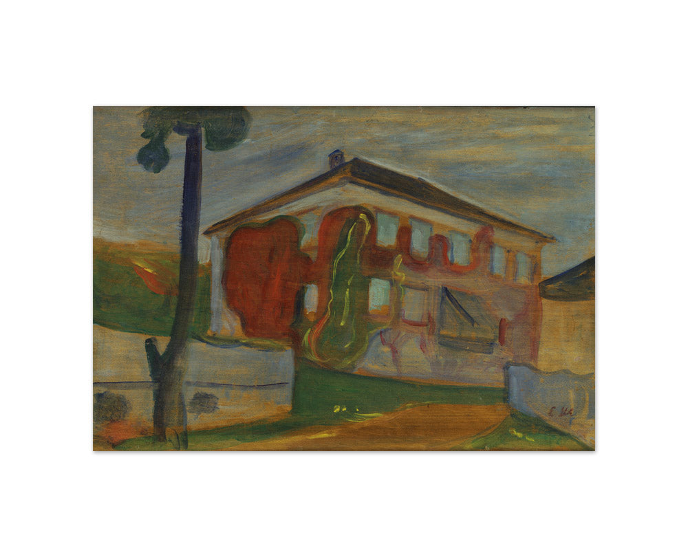 House with Red Virginia Creeper by Edvard Munch - Small / Full Bleed / No Frame