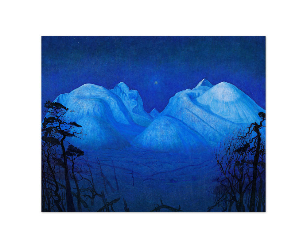 Winter Night in the Mountains by Harald Sohlberg - Small / Full Bleed / No Frame