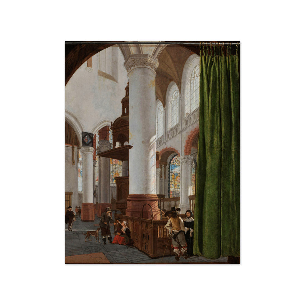 Interior of the Oude Kerk in Delft by Gerard Houckgeest - Small / Full Bleed / No Frame