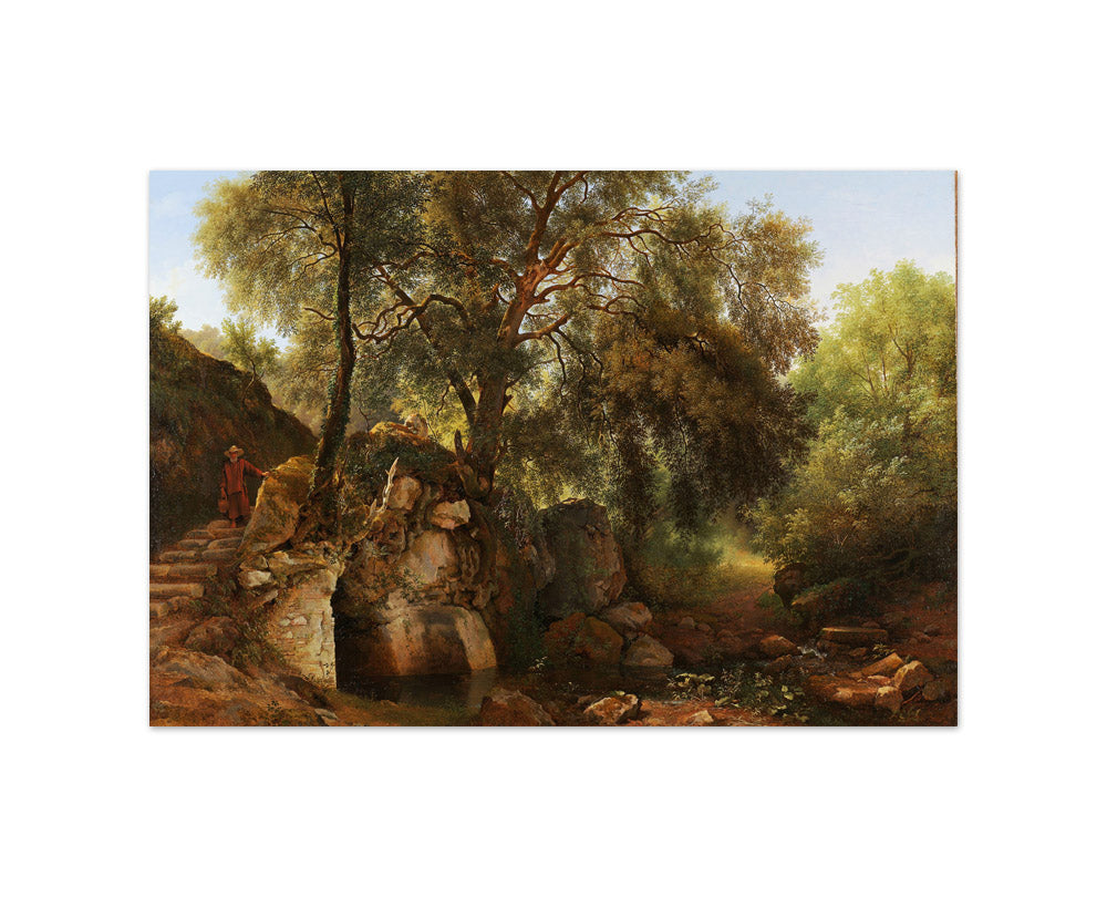 View in the Park of the Villa Chigi at Ariccia by Abraham Teerlink - Small / Full Bleed / No Frame