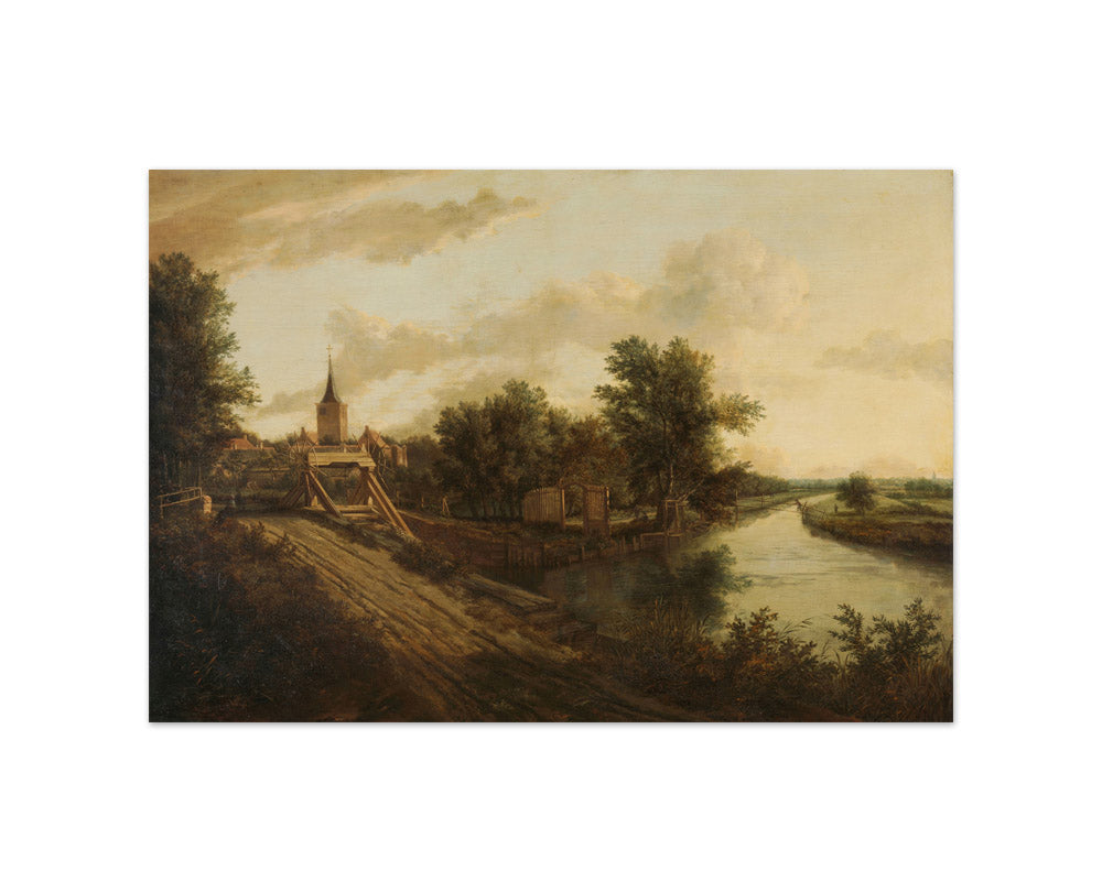 Landscape with rolling bridge by Unknown - Small / Full Bleed / No Frame