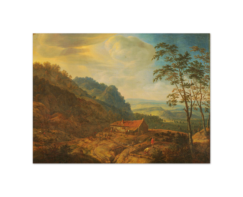 Mountainous Landscape with Farm by Herman Saftleven - Small / Full Bleed / No Frame