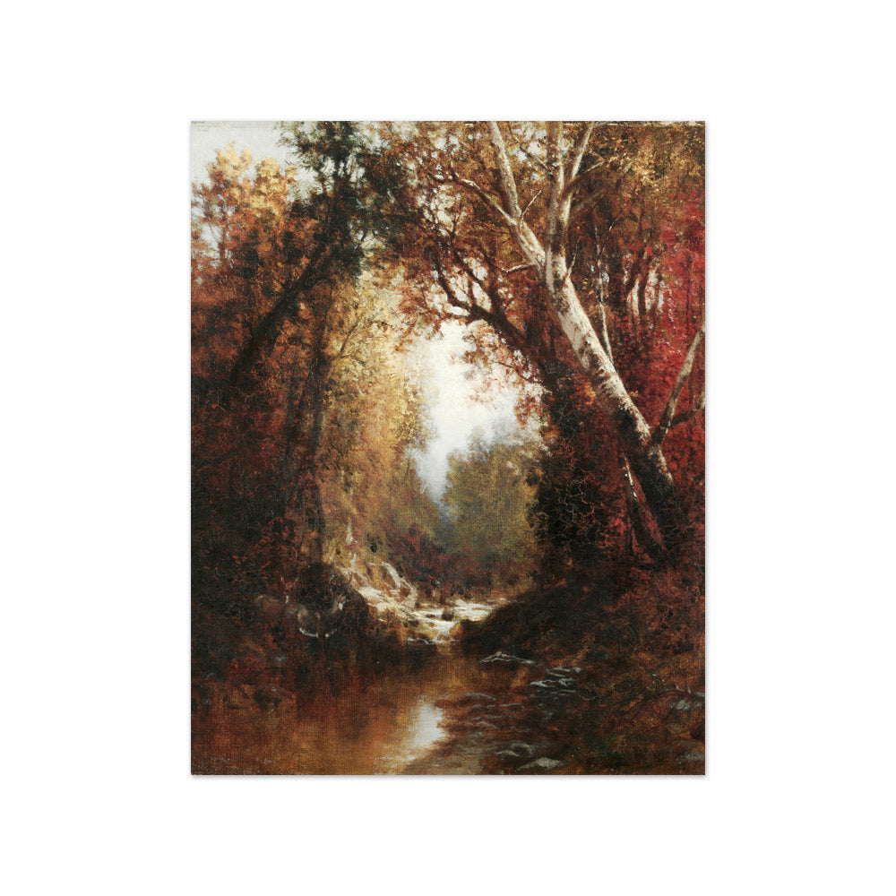 Autumn Scene in the Adirondacks by William Hart - Small / Full Bleed / No Frame