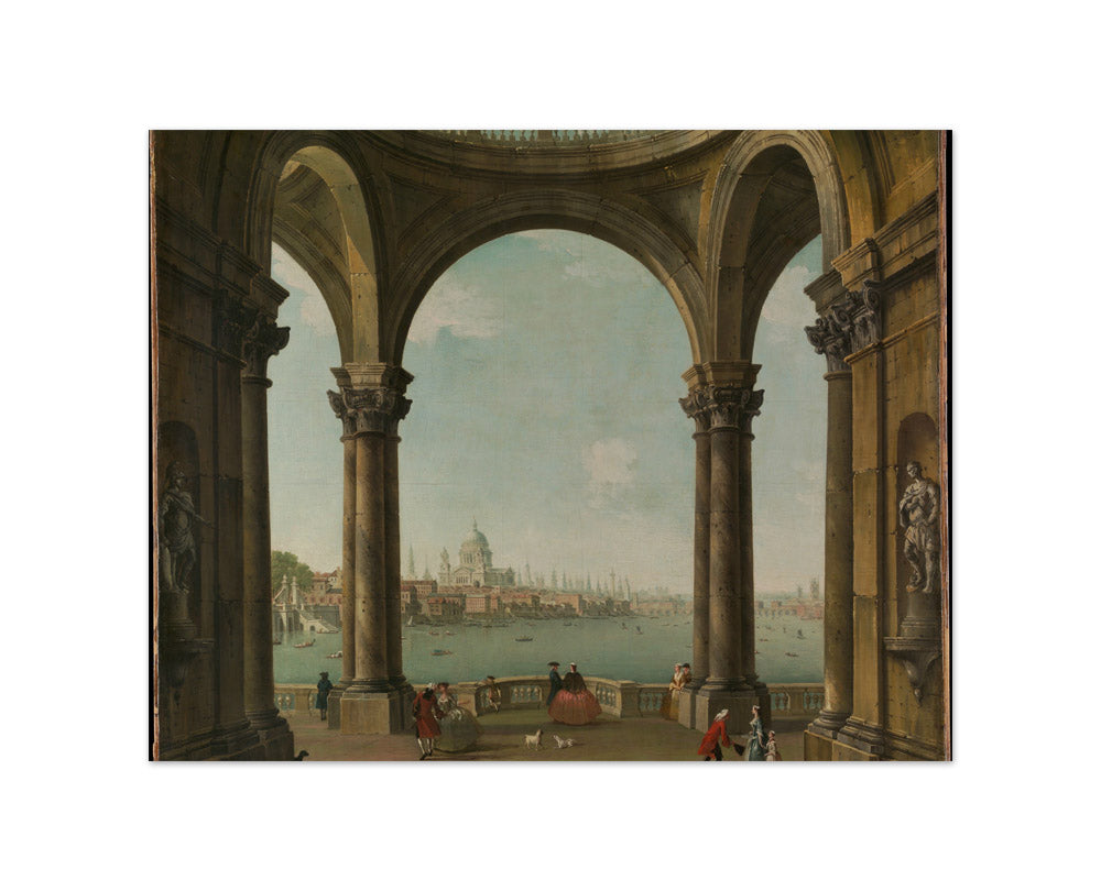 Capriccio with St. Paul's and Old London Bridge by Antonio Joli - Small / Full Bleed / No Frame