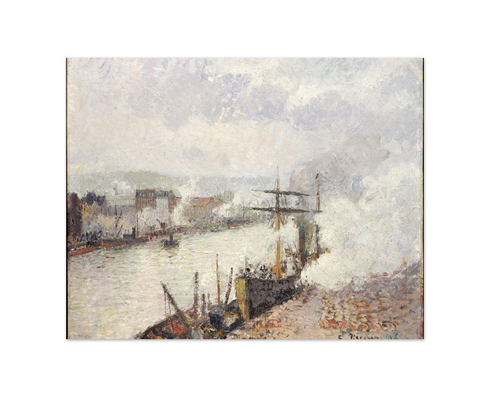 Steamboats in the Port of Rouen by Camille Pissarro - Small / Full Bleed / No Frame