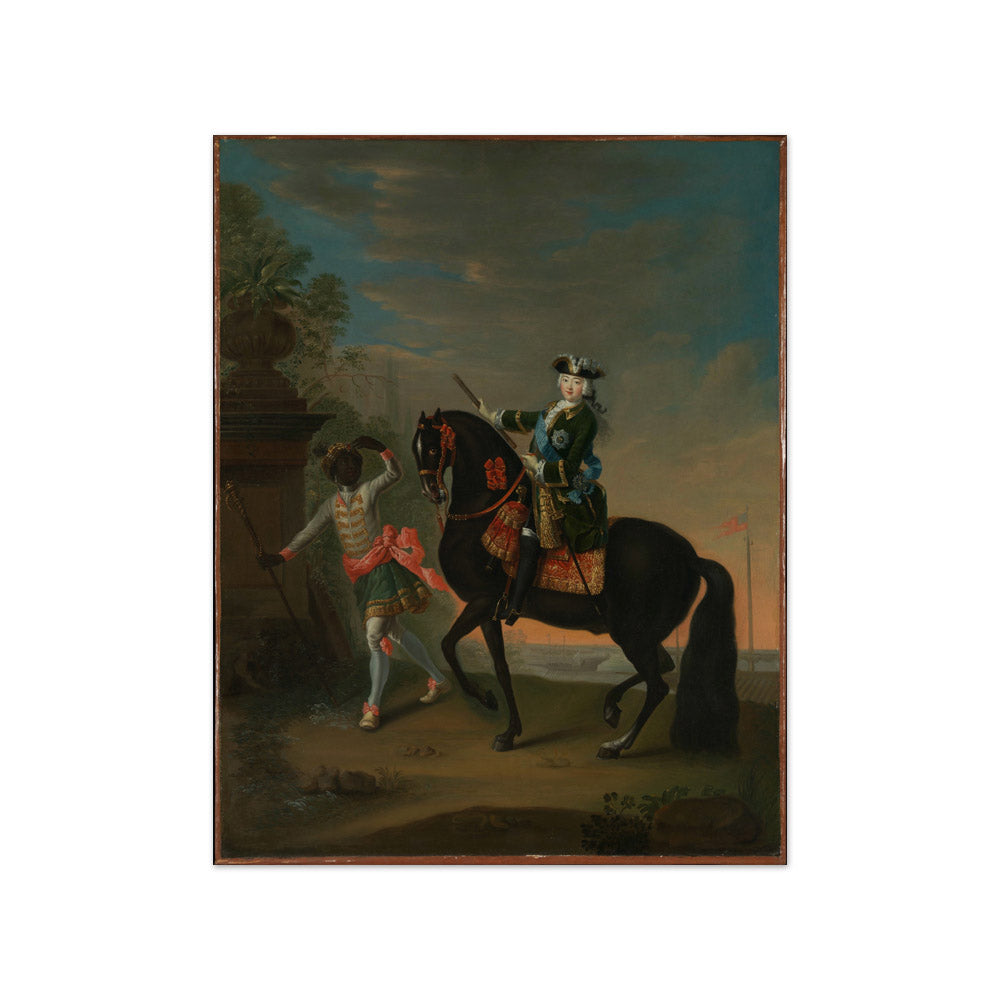 The Empress Elizabeth of Russia (1709–1762) on Horseback, Attended by a Page by Georg Christoph Grooth - Small / Full Bleed / No Frame