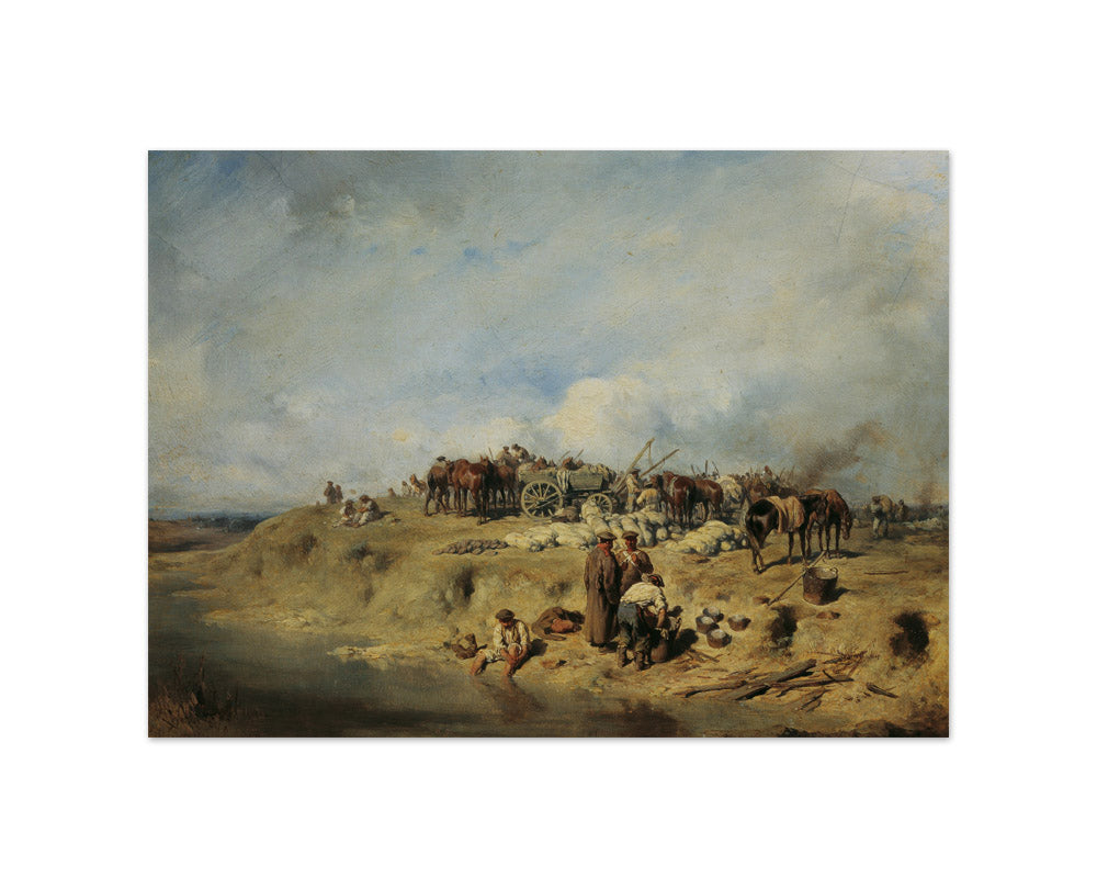 Camp of Russian Soldiers by August von Pettenkofen - Small / Full Bleed / No Frame