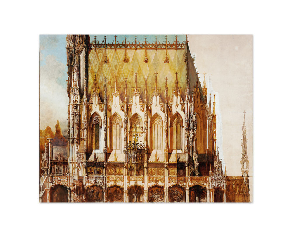 Gothic Burial Church of St. Michael, Side View by Hans Makart - Small / Full Bleed / No Frame