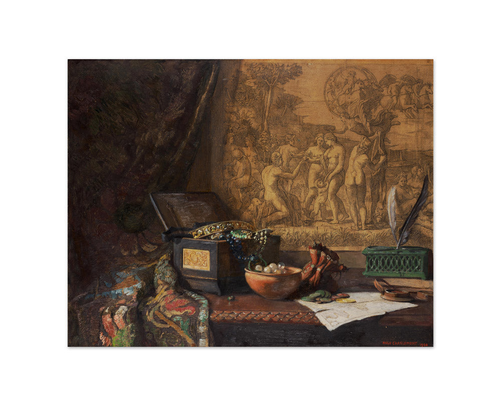 Still life with Judgment of Paris by Hugo Charlemont - Small / Full Bleed / No Frame