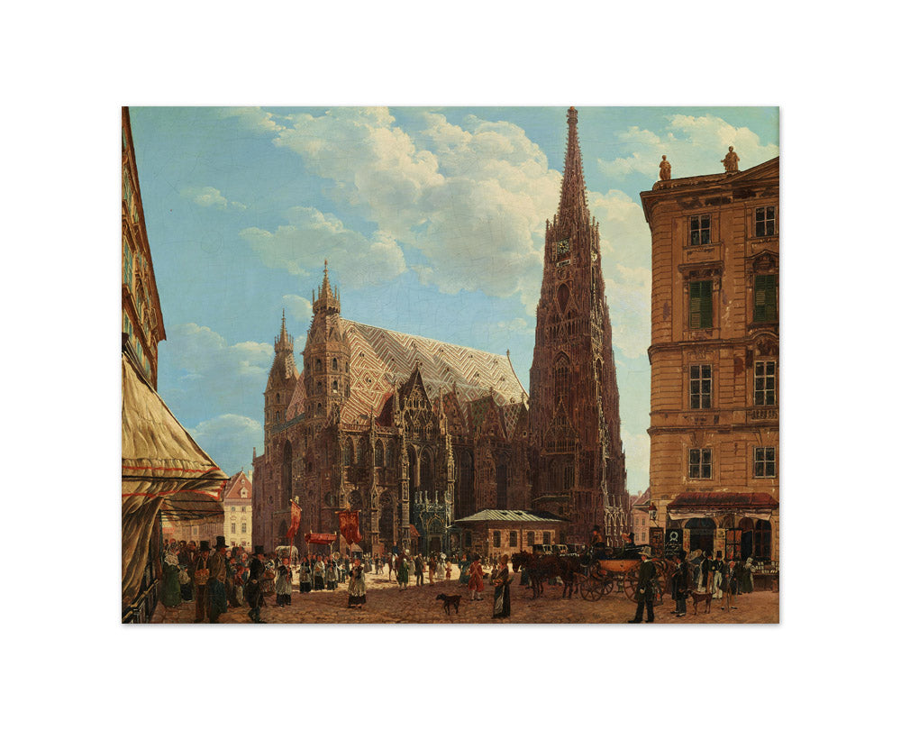 The St. Stephen's Cathedral in Vienna by Rudolf von Alt - Small / Full Bleed / No Frame