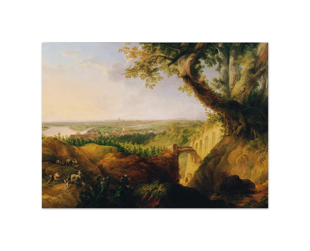 View of the main and imperial city of Vienna from the viewpoint near Nussdorf by Josef Fischer - Small / Full Bleed / No Frame