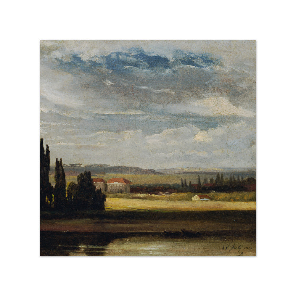 Landscape view with high cloud sky by Johan Christian Claussen Dahl - Small / Full Bleed / No Frame