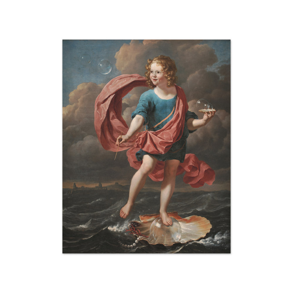 Boy Blowing Soap Bubbles. Allegory on the Brevity of Life by Karel Du Jardin - Small / Full Bleed / No Frame