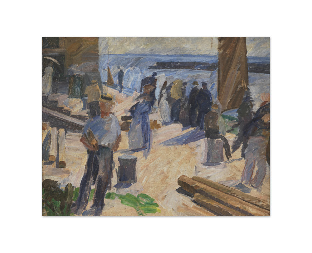 The Mail Boat Arriving, Christiansø by Edvard Weie - Small / Full Bleed / No Frame