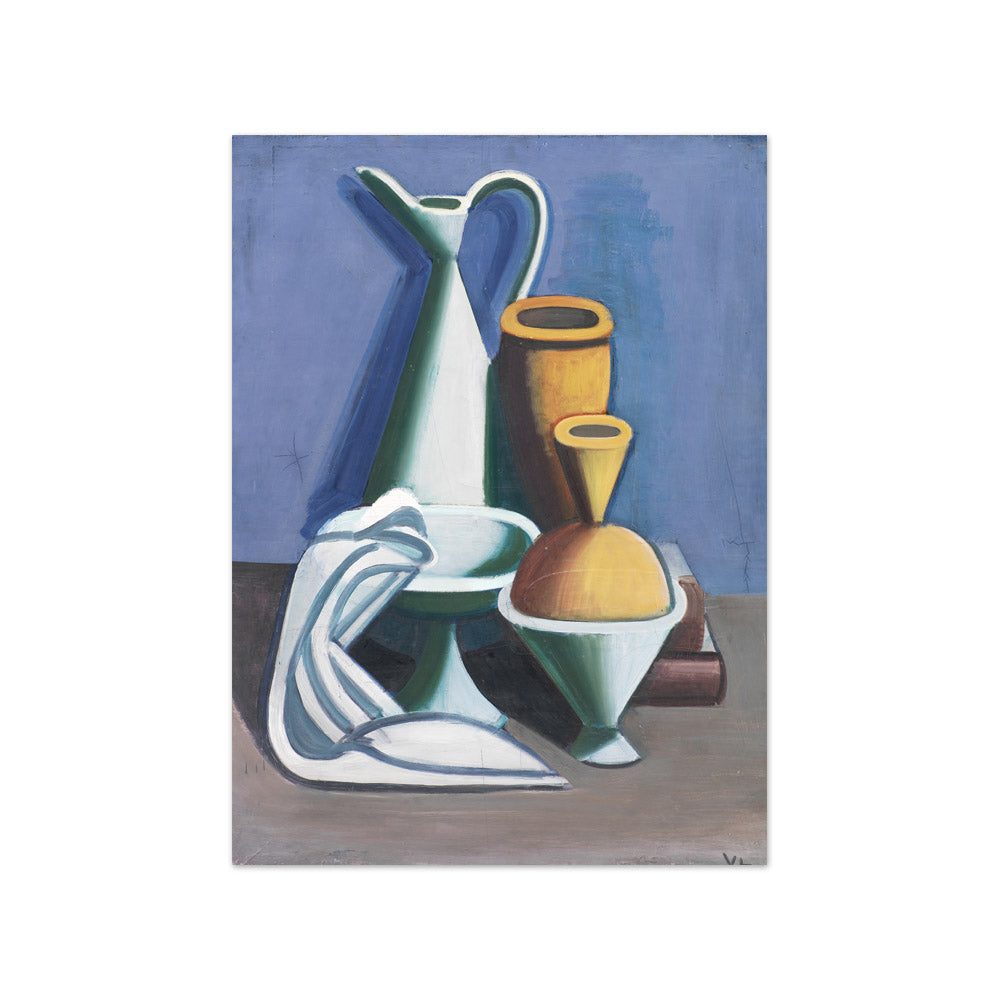 Still Life with Water Jug, Towel and Jars by Vilhelm Lundstrøm - Small / Full Bleed / No Frame