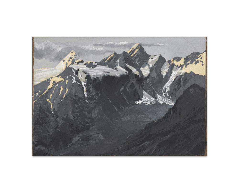 Mounts Sefton and Thompson with Fitzgerald Glacier from Douglas Pass. by George Sturtevant - Small / Full Bleed / No Frame
