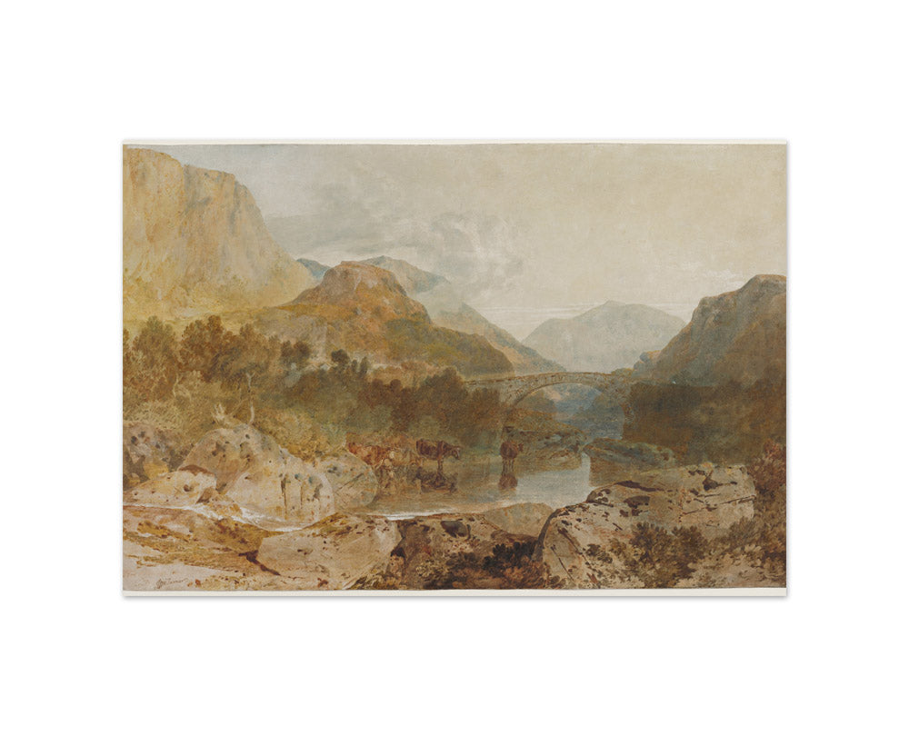 Joseph Mallord William Turner - Borrowdale, with Longthwaite Bridge and Castle Crag - Small / Full Bleed / No Frame